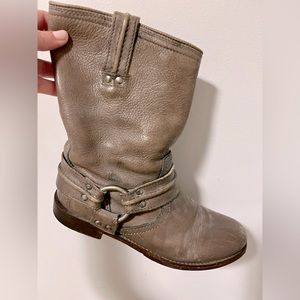 FRYE MAXINE TRAPUNTO Women's Harness Boot Brown Leather Size 6b 77925